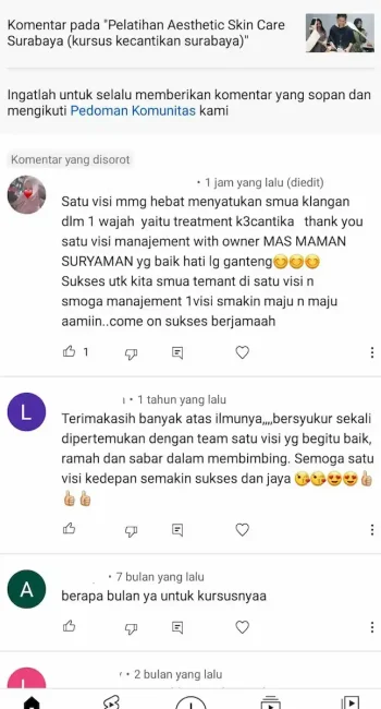 testimoni kursus kecantikan (aesthetic skincare) 3