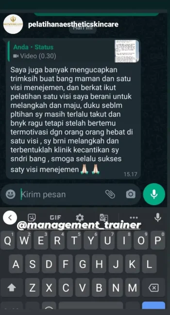 testimoni kursus kecantikan (aesthetic skincare) 4